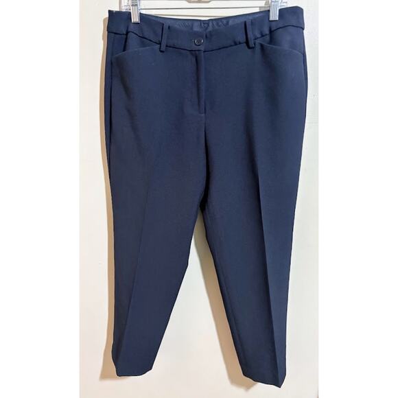 Talbots Navy Hampshire Ankle Curvy Pants - Petite Size 12 - Excellent - Picture 1 of 6